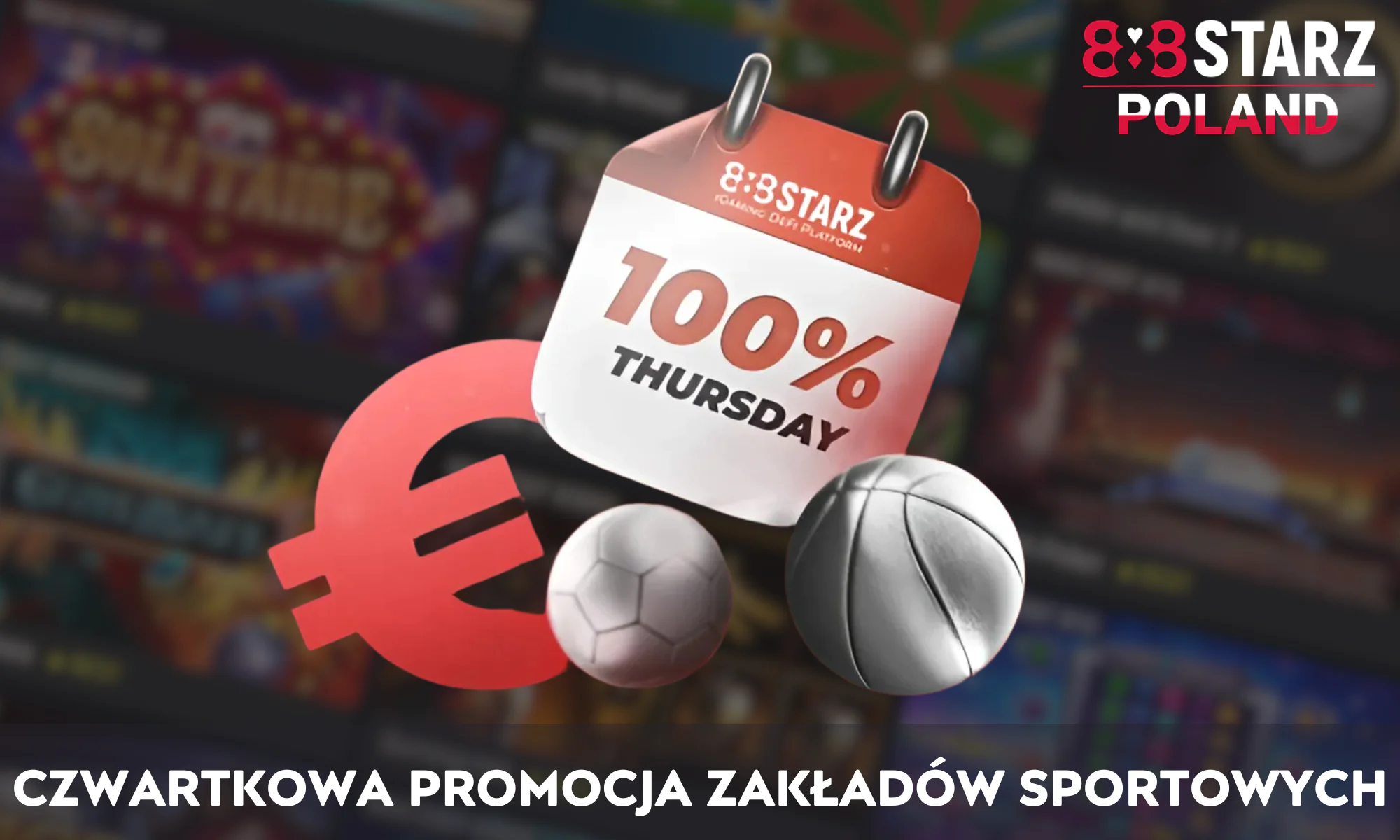 Bonus czwartkowy 888Starz oferuje 100% dopasowania do 447 PLN i podlega 5-krotnemu zakładowi