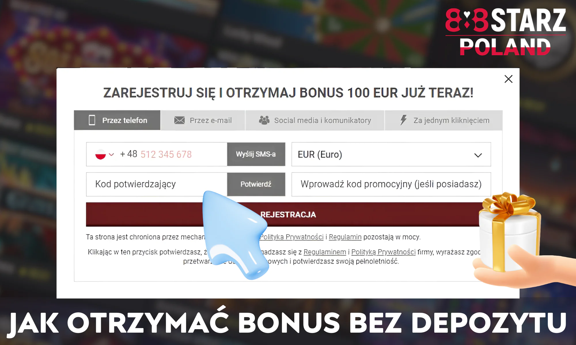 Instrukcje dotyczące otrzymania bonusu bez depozytu w 888Starz