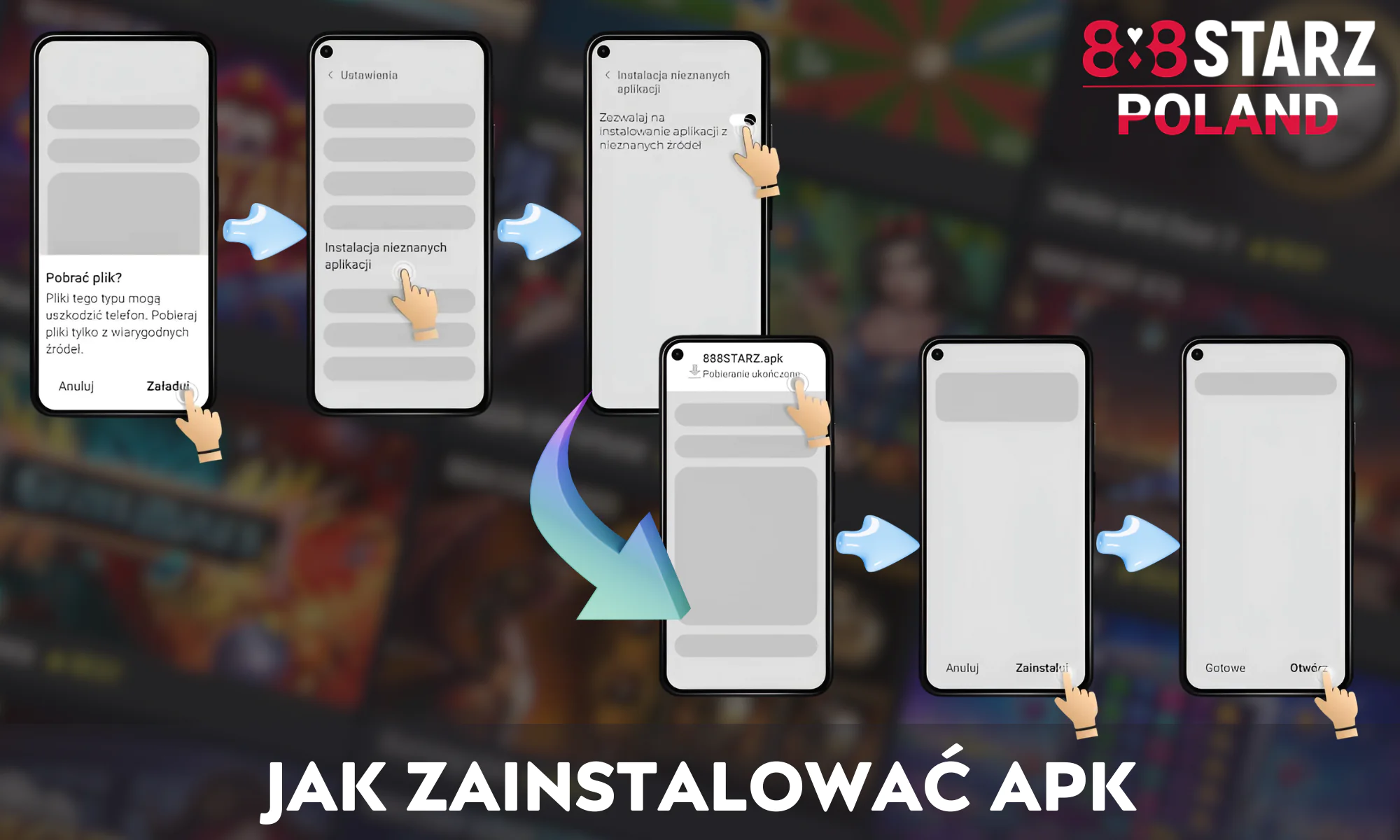 Krok po kroku, jak zainstalować 888Starz APK na Androidzie