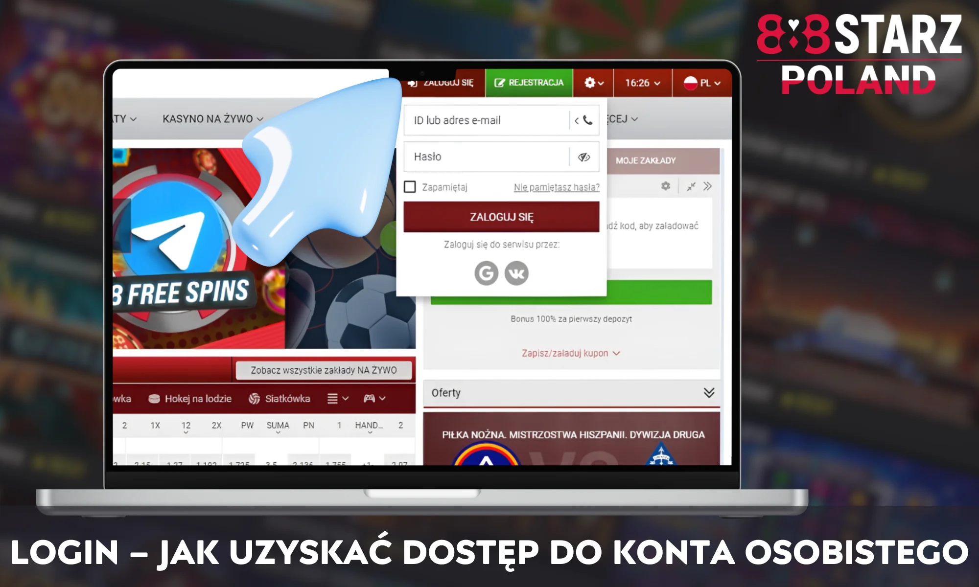 Instrukcje dostępu do konta osobistego 888Starz