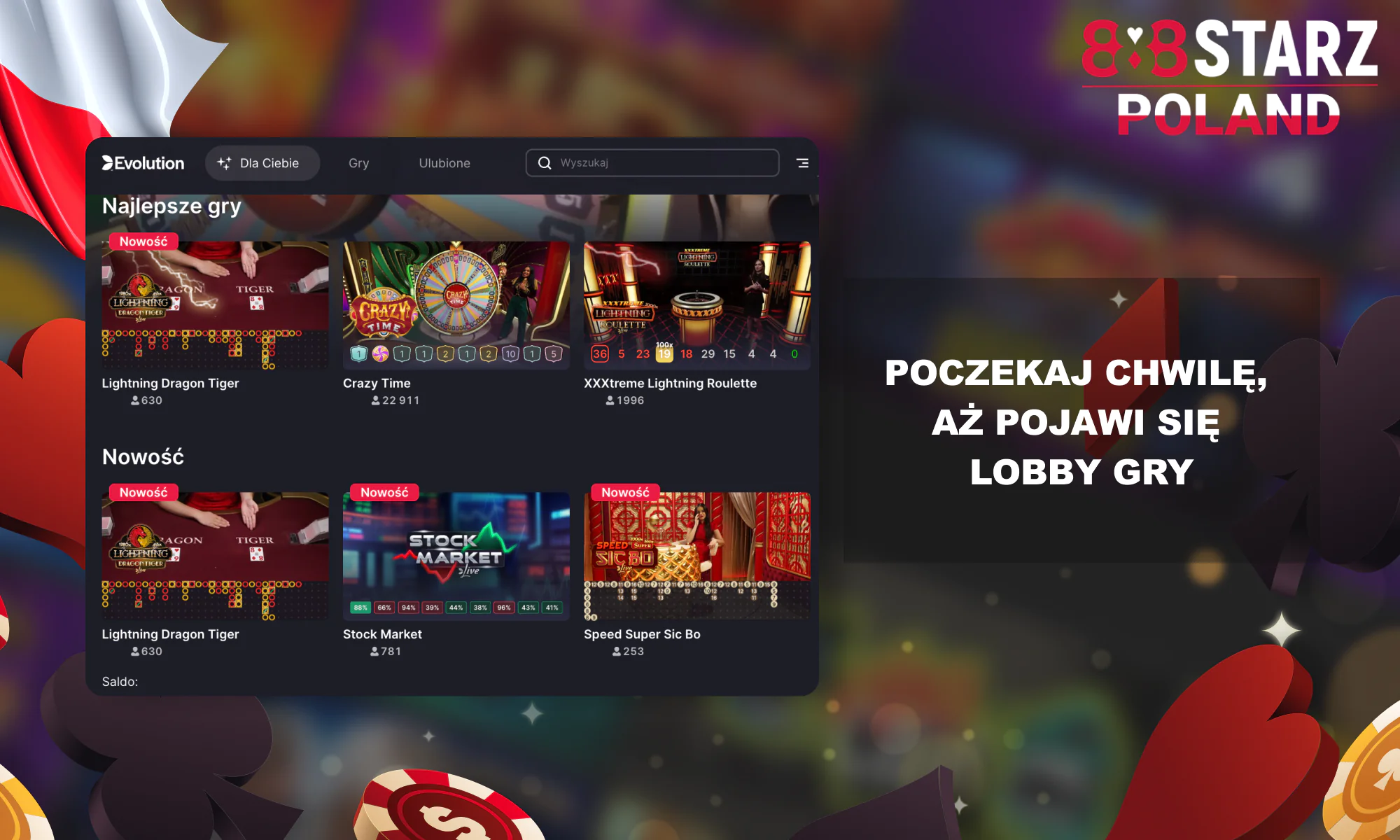 888Starz dla polskich graczy - poszukaj lobby