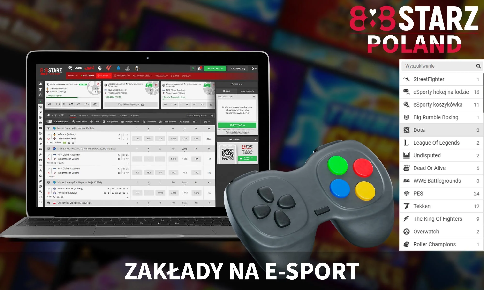 Jakie gry są dostępne w e-sporcie 888Starz?