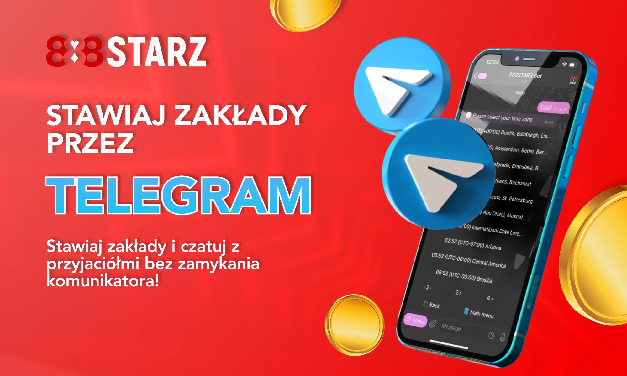 Zakłady dla użytkowników 888Starz za pośrednictwem Telegramu